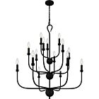 Quoizel 15 Light Chandelier Blanche in Matte Black