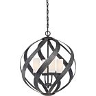 Quoizel Four Light Pendant Blacksmith in Old Black Finish