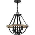 Quoizel Four Light SemiFlush Mount Bartlett in Earth Black