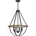 Quoizel Four Light Pendant Bartlett in Earth Black