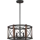 Quoizel Six Light Pendant Baron in Marcado Black