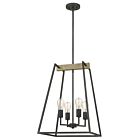 Quoizel Four Light Foyer Pendant Brockton in Grey Ash