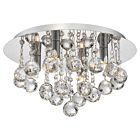 Quoizel Four Light Flush Mount Bordeaux in Polished Chrome