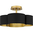 Quoizel Four Light SemiFlush Mount Balsam in Matte Black