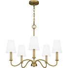 Quoizel Five Light Chandelier Beatty in Aged Brass