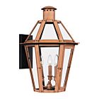 Quoizel Three Light Outdoor Wall Lantern Burdett in Aged Copper