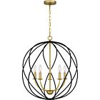 Quoizel Five Light Pendant Bryn in Aged Brass