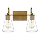 Boyton 2-Light Bathroom Vanity Light in Weathered Brass