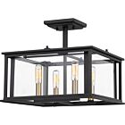 Quoizel Four Light SemiFlush Mount Citadel in Earth Black