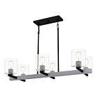 Caldwell 6-Light Linear Chandelier in Matte Black