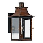 Quoizel One Light Outdoor Wall Lantern Chalmers in Aged Copper