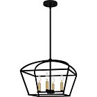 Quoizel Four Light Pendant Concho Bay in Matte Black