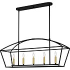 Quoizel Five Light Island Chandelier Concho Bay in Matte Black