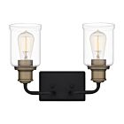 Cox 2-Light Bathroom Vanity Light in Matte Black