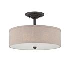 Quoizel Three Light SemiFlush Mount Cloverdale in Mottled Cocoa