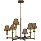 Quoizel Six Light Chandelier Cross in Statuary Bronze