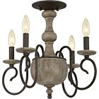 Quoizel Four Light SemiFlush Mount Castile in Rustic Black