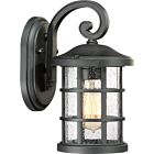 Quoizel One Light Outdoor Wall Lantern Crusade in Earth Black