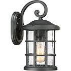 Quoizel One Light Outdoor Wall Lantern Crusade in Earth Black