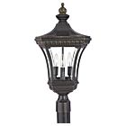 Quoizel Three Light Outdoor Post Lantern Devon in Imperial Bronze