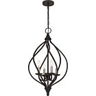 Quoizel Four Light Pendant Dupont in Old Bronze