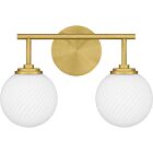 Quoizel Two Light Bath Eloise in Aged Brass