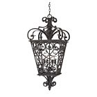 Quoizel Four Light Outdoor Hanging Lantern Fort Quinn in Marcado Black