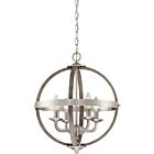 Fusion 4-Light Foyer Pendant in Brushed Nickel