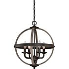 Quoizel Four Light Foyer Pendant Fusion in Rustic Black