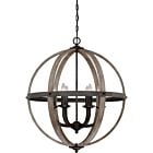 Quoizel Six Light Foyer Pendant Fusion in Rustic Black