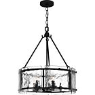 Quoizel Five Light Pendant Fortress in Earth Black