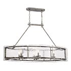 Quoizel Six Light Island Chandelier Fortress in Mottled Silver