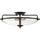 Quoizel Four Light Flush Mount Griffin in Palladian Bronze