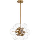 Quoizel Four Light Pendant Glinda in Brushed Weathered Brass