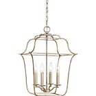 Quoizel Four Light Foyer Pendant Gallery in Century Silver Leaf