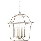 Quoizel Six Light Foyer Pendant Gallery in Century Silver Leaf