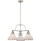 Quoizel Three Light Chandelier Grant in Brushed Nickel