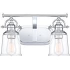 Quoizel Two Light Bath Fixture Grant in Polished Chrome