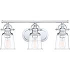 Quoizel Three Light Bath Fixture Grant in Polished Chrome