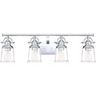 Quoizel Four Light Bath Fixture Grant in Polished Chrome