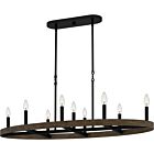 Quoizel Nine Light Linear Chandelier Hendrix in Matte Black