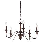 Quoizel Five Light Chandelier Holbrook in Tuscan Brown