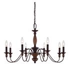 Quoizel Eight Light Chandelier Holbrook in Tuscan Brown