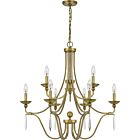 Quoizel Nine Light Chandelier Joules in Aged Brass