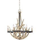 Quoizel Six Light Chandelier Journey in Earth Black