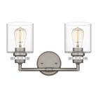 Jaspar 2-Light Bathroom Vanity Light in Antique Nickel