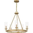 Quoizel Five Light Chandelier Kelleher in Nouveau Painted Weathered Brass