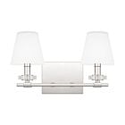 Kelsey Glen 2-Light Bathroom Vanity Light in Polished Nickel