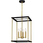 Quoizel Four Light Pendant Kynwyd in Matte Black