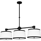 Quoizel Three Light Linear Chandelier Kylen in Matte Black